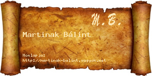 Martinak Bálint névjegykártya